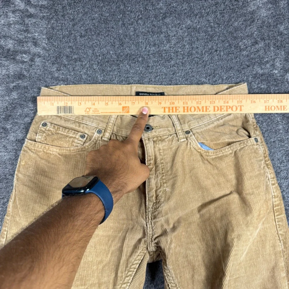 Lot of 2 Banana Republic Pima Cotton Corduroy Pants Men's Fit 30x25.5 Black Tan